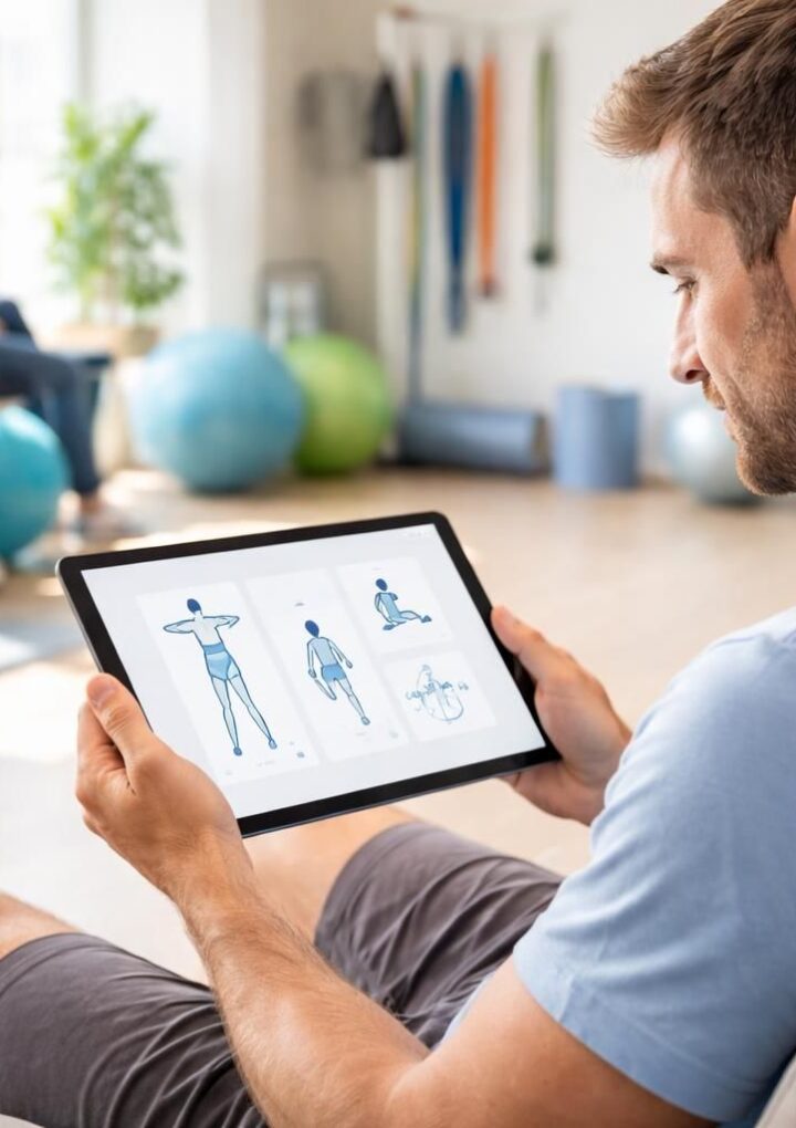 Rééducation kiné : iPad pour exercices santé guidés