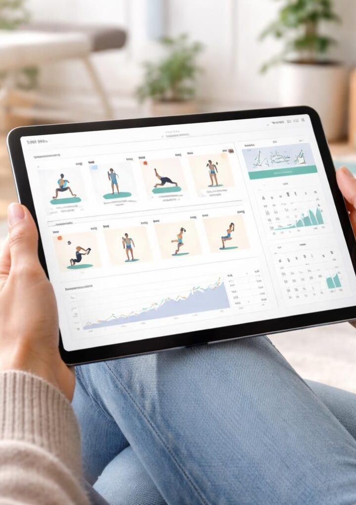 Suivi kiné : programme de rééducation sur tablette Samsung au quotidien