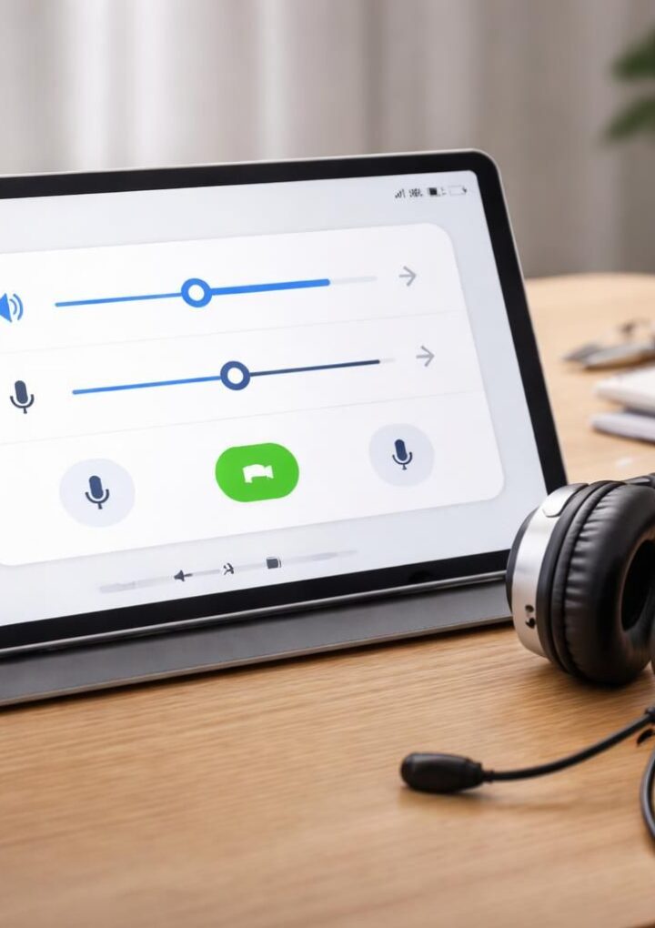 Téléconsultation santé : tablette tactile et réglages pour un son clair